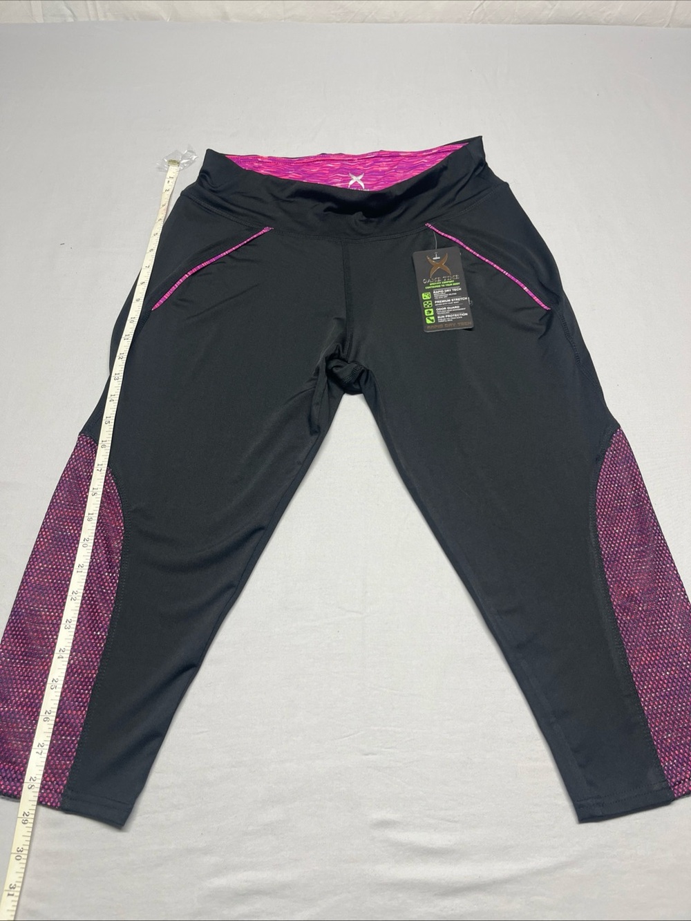 Game Time Black Leggings with Pink Accents